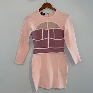 bebe pink bodycon bandage dress